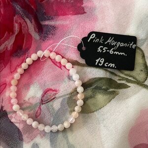 Genuine Pink Morganite Beaded Bracelet